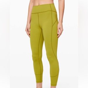 Lululemon In Movement Tight 25” in Golden Lime.       Women’s size 6